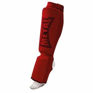 mb153r-protege-tibias-pied-coton-elastisue-metal-boxe-rouge