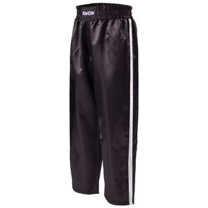 5520141-pantalon-kick-boxing-satin-enfant-kwon-clubline-schw-weiss-noir-blanc
